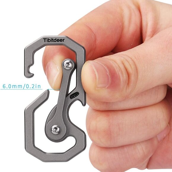 Titanium Keychain, Multifunctional Carabiner Clip Key chain Heavy Duty Car Key O - Picture 3 of 7